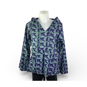 Global Mamas Hooded Pullover Top Size Small 100% Cotton Long Sleeve Women's